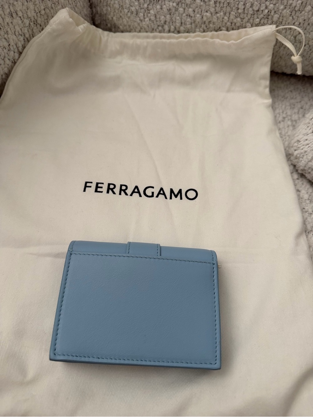 Salvatore Ferragamo Light Blue Leather Wallet with Gold Hardware - Picture 5 of 12
